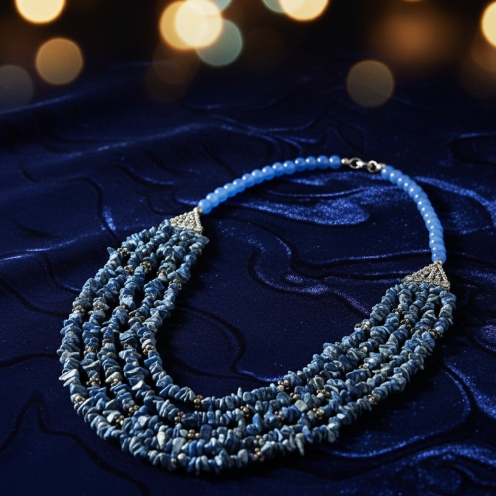 Blue Sodalite Chip Necklace
